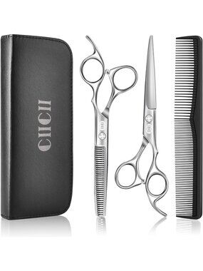 New Hair Cutting Scissors Shears Kit, 6.7″ Barber Scissors Set (Silver)